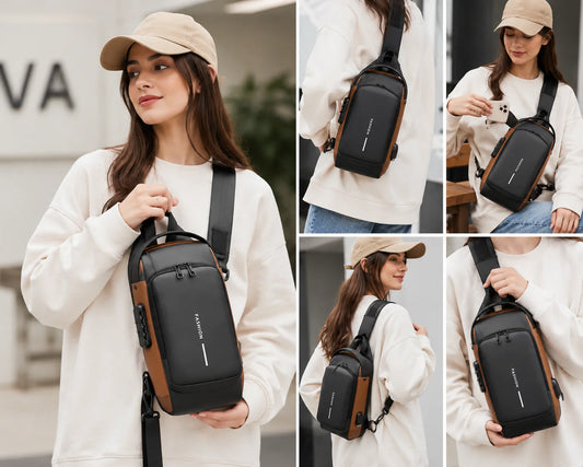 Anti-Theft Sling Bag With A USB Charging Cable