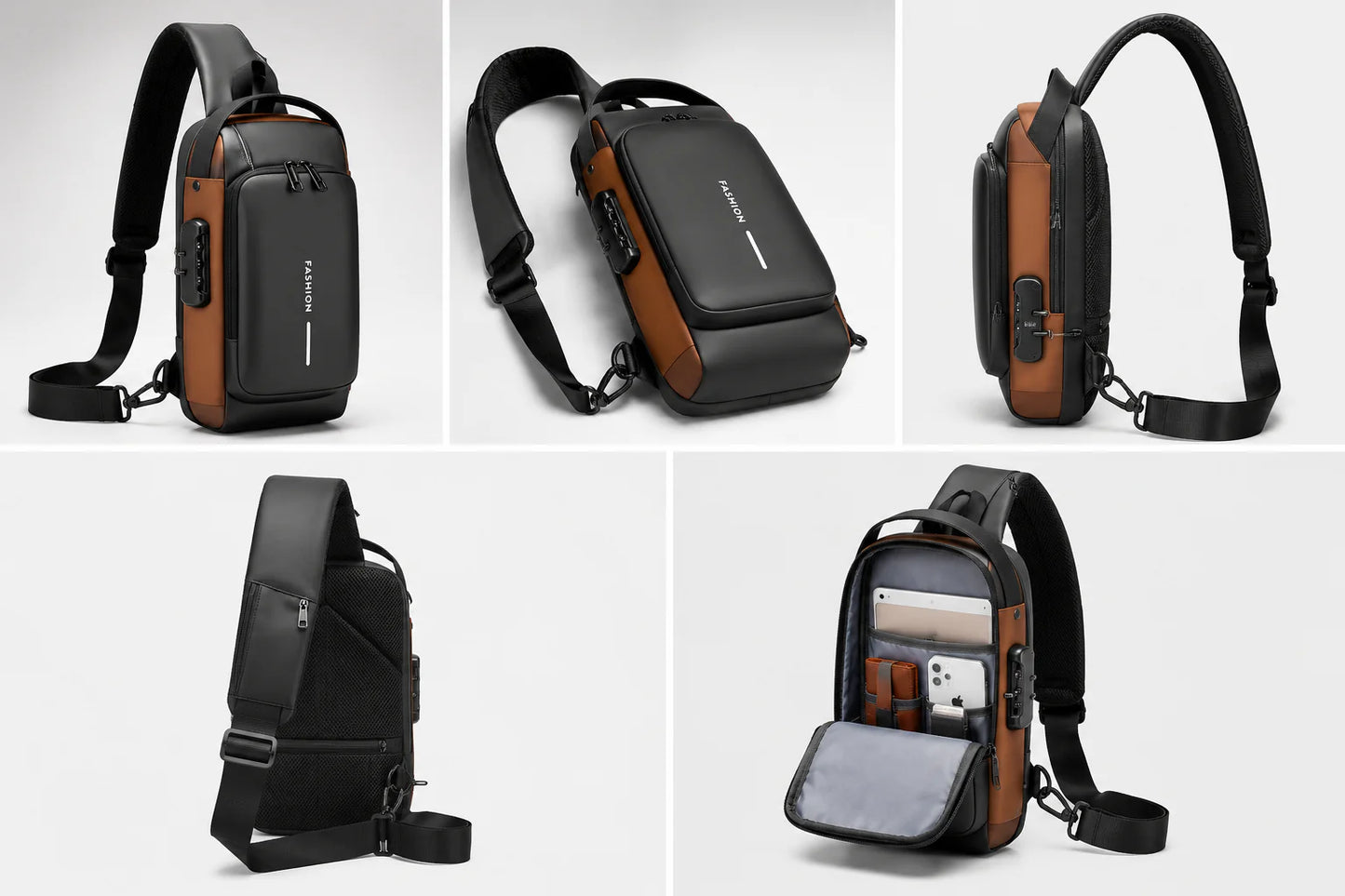 Anti-Theft Sling Bag With A USB Charging Cable